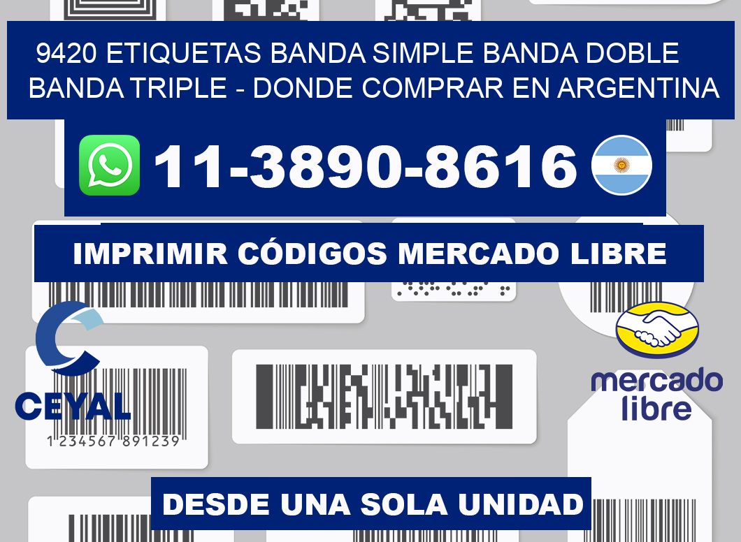 9420 etiquetas banda simple banda doble banda triple - Donde Comprar en Argentina