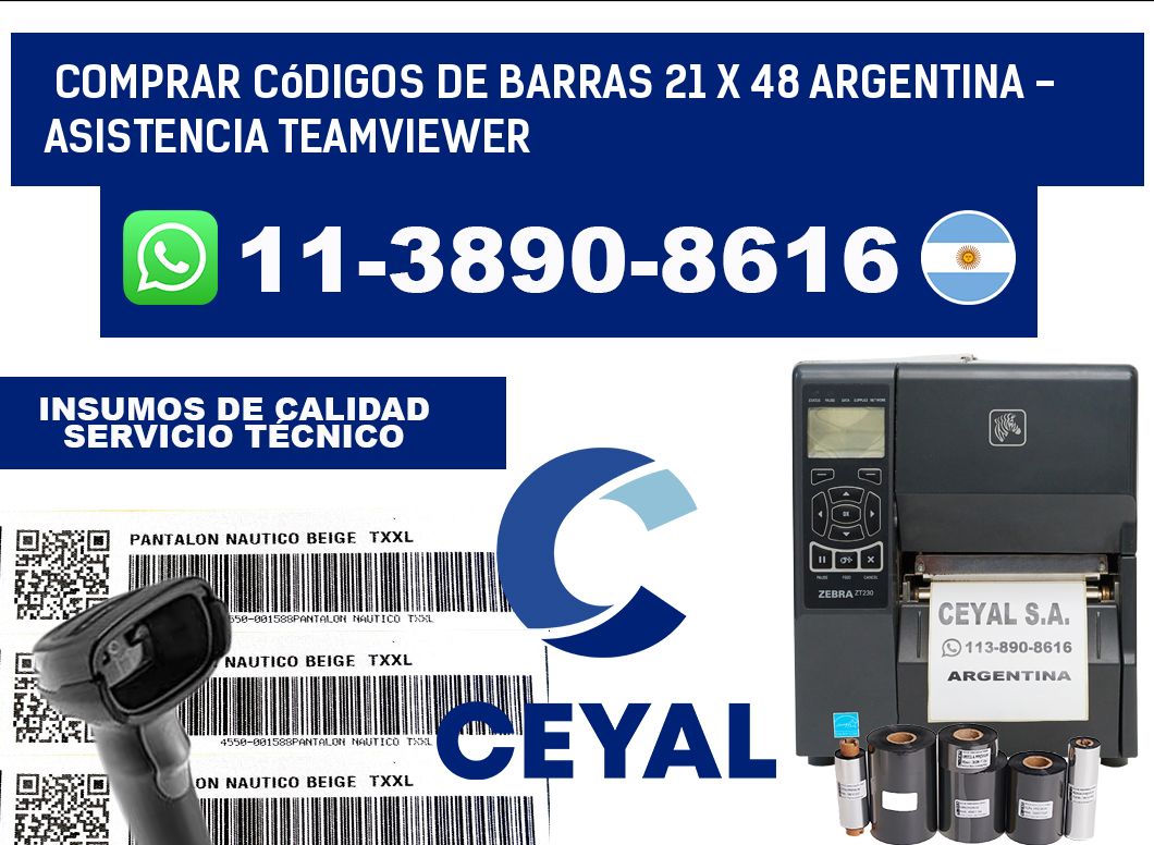 Comprar códigos de barras 21 x 48 argentina - asistencia teamviewer