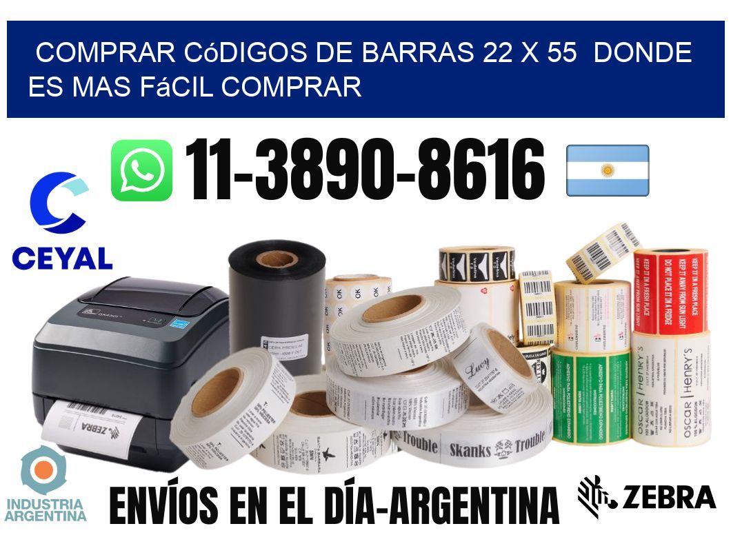 Comprar códigos de barras 22 x 55  Donde es mas fácil comprar