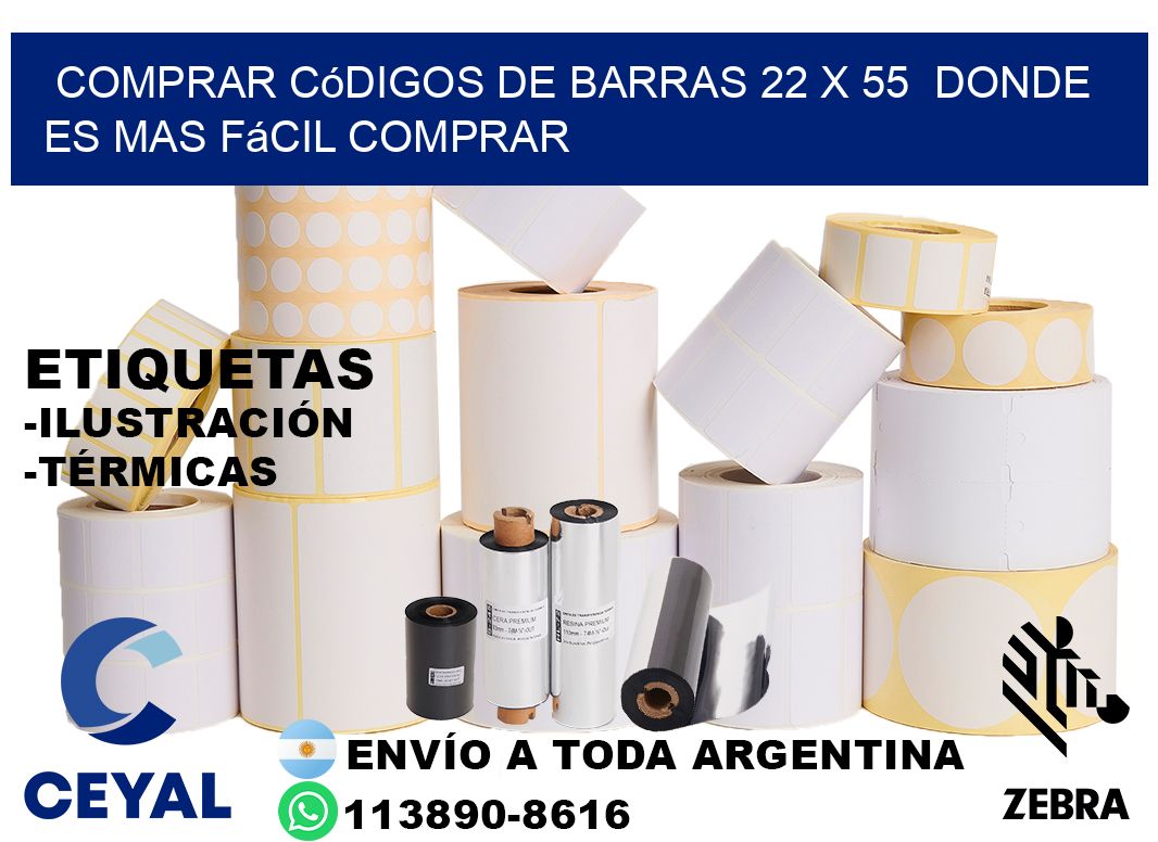 Comprar códigos de barras 22 x 55  Donde es mas fácil comprar
