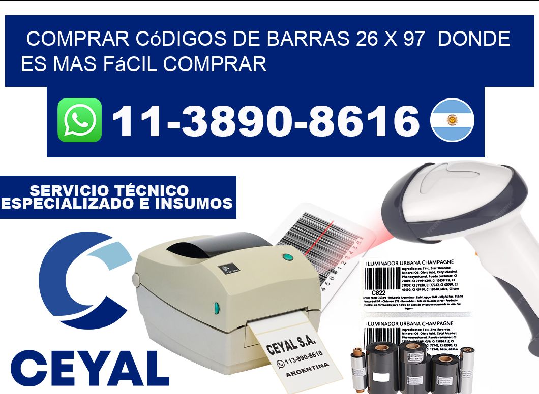 Comprar códigos de barras 26 x 97  Donde es mas fácil comprar