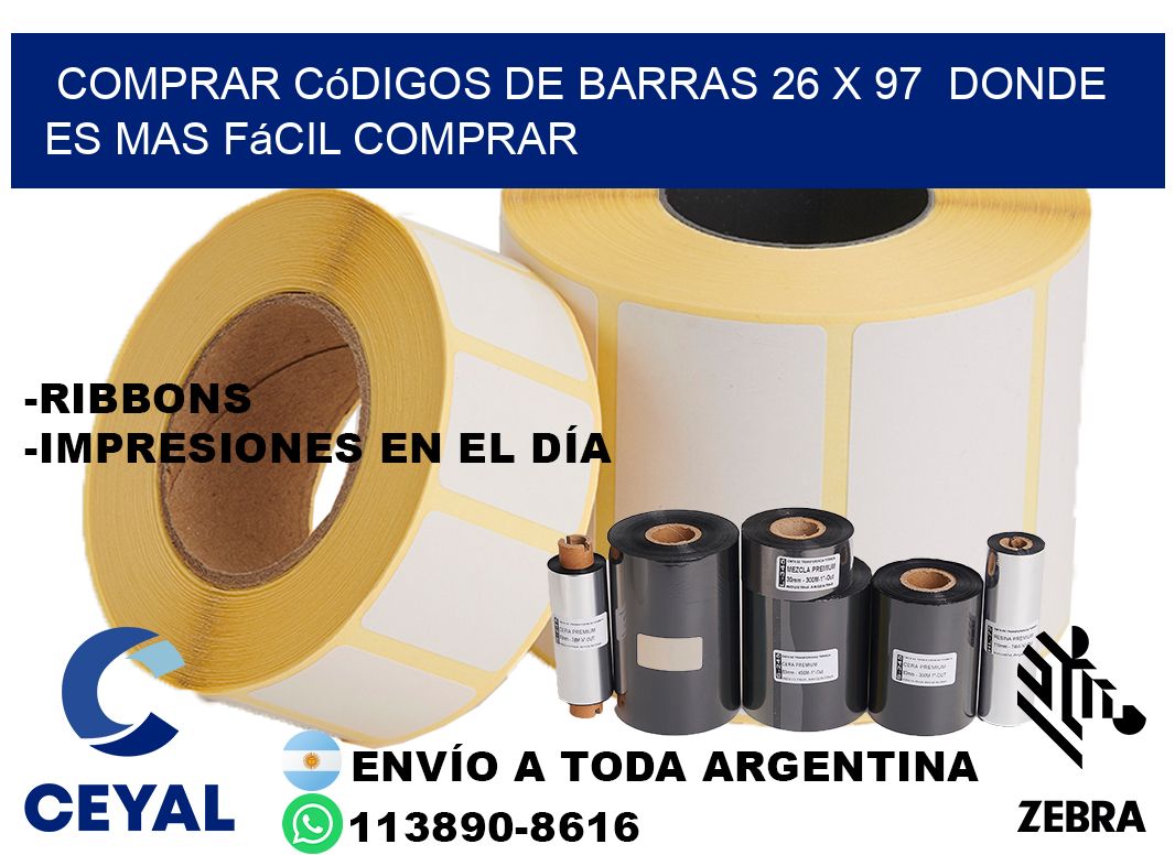 Comprar códigos de barras 26 x 97  Donde es mas fácil comprar