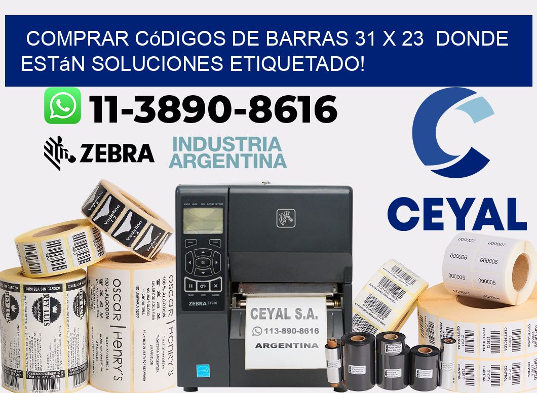 Comprar códigos de barras 31 x 23  donde están soluciones etiquetado!