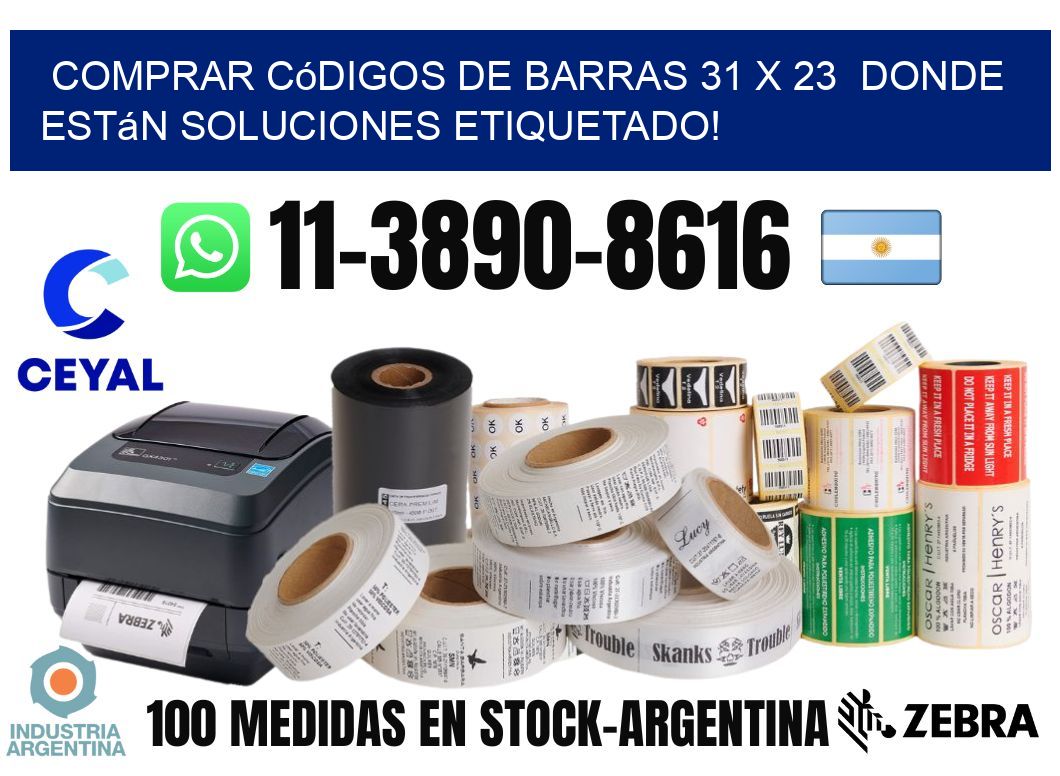 Comprar códigos de barras 31 x 23  donde están soluciones etiquetado!
