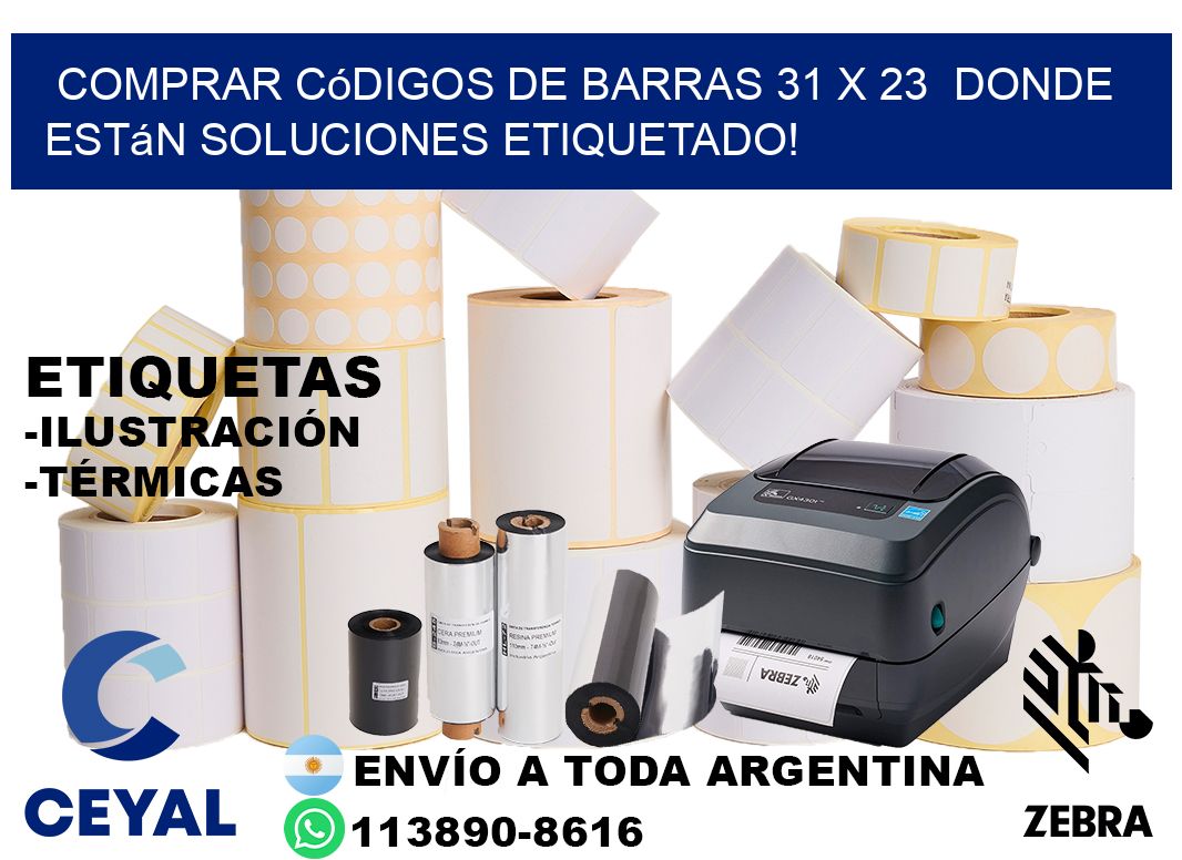 Comprar códigos de barras 31 x 23  donde están soluciones etiquetado!