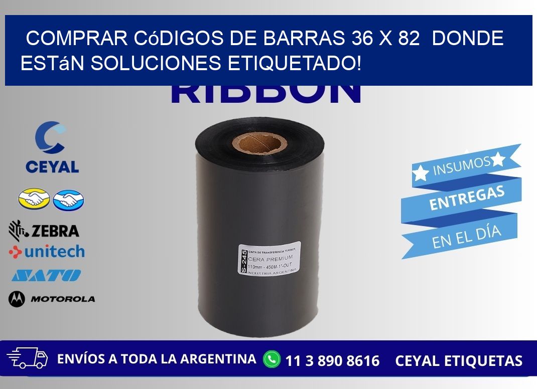 Comprar códigos de barras 36 x 82  donde están soluciones etiquetado!