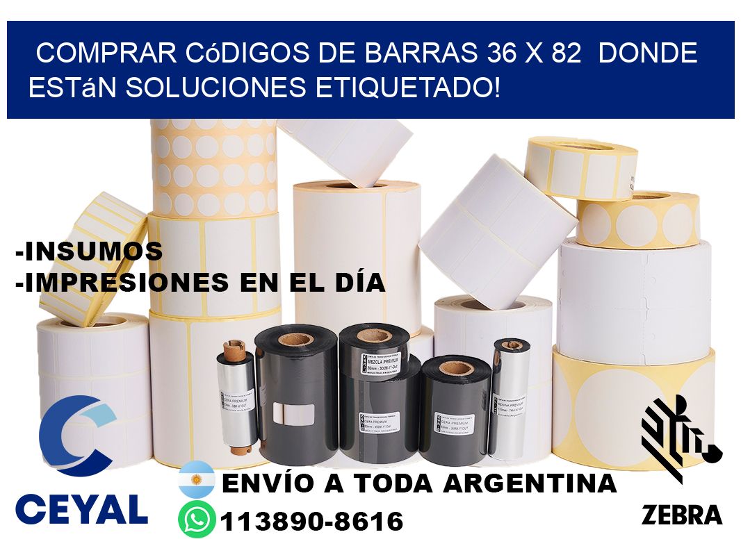Comprar códigos de barras 36 x 82  donde están soluciones etiquetado!
