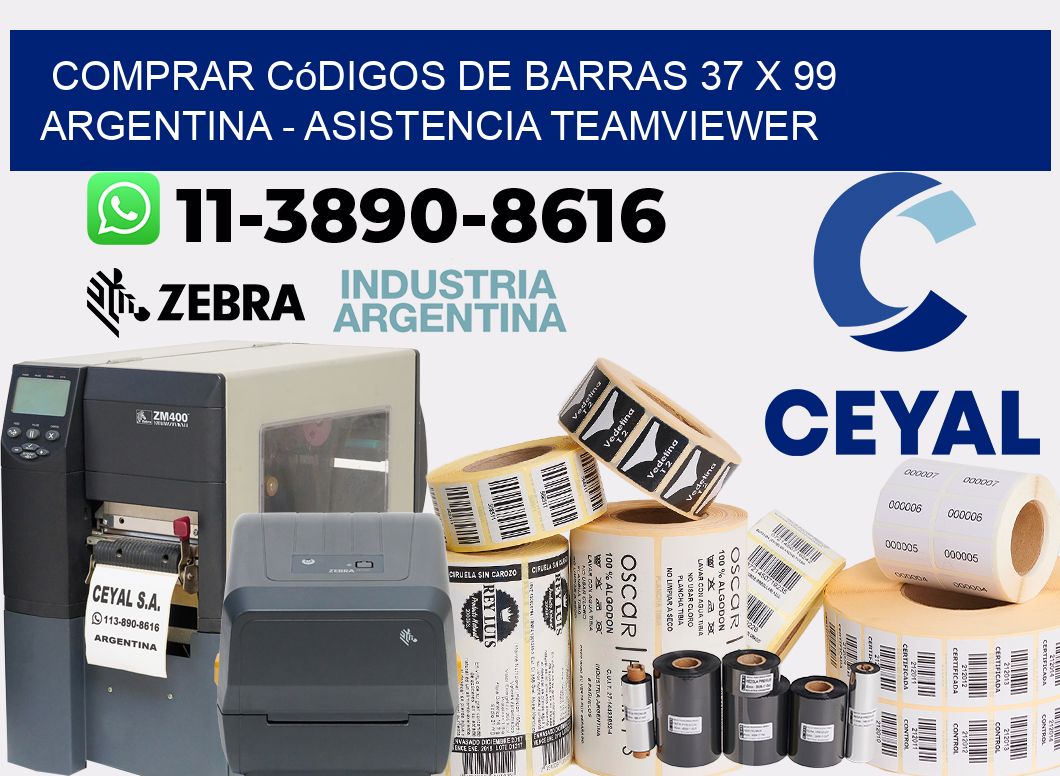 Comprar códigos de barras 37 x 99 argentina - asistencia teamviewer