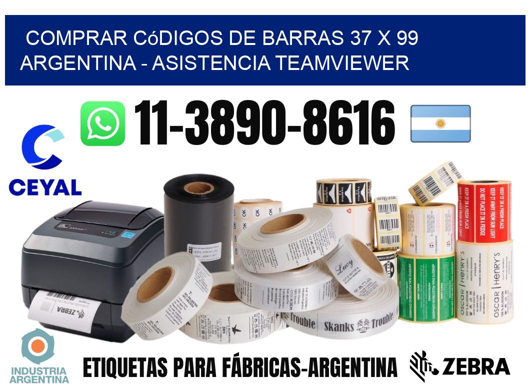 Comprar códigos de barras 37 x 99 argentina - asistencia teamviewer