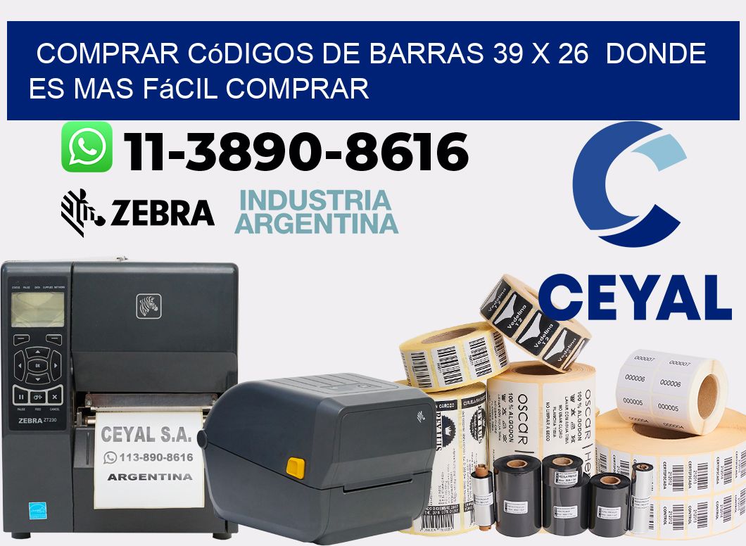 Comprar códigos de barras 39 x 26  Donde es mas fácil comprar