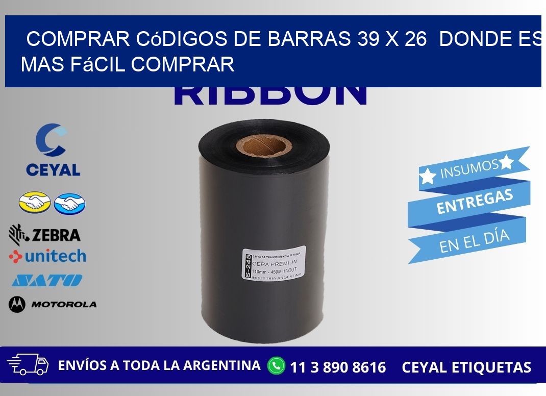 Comprar códigos de barras 39 x 26  Donde es mas fácil comprar