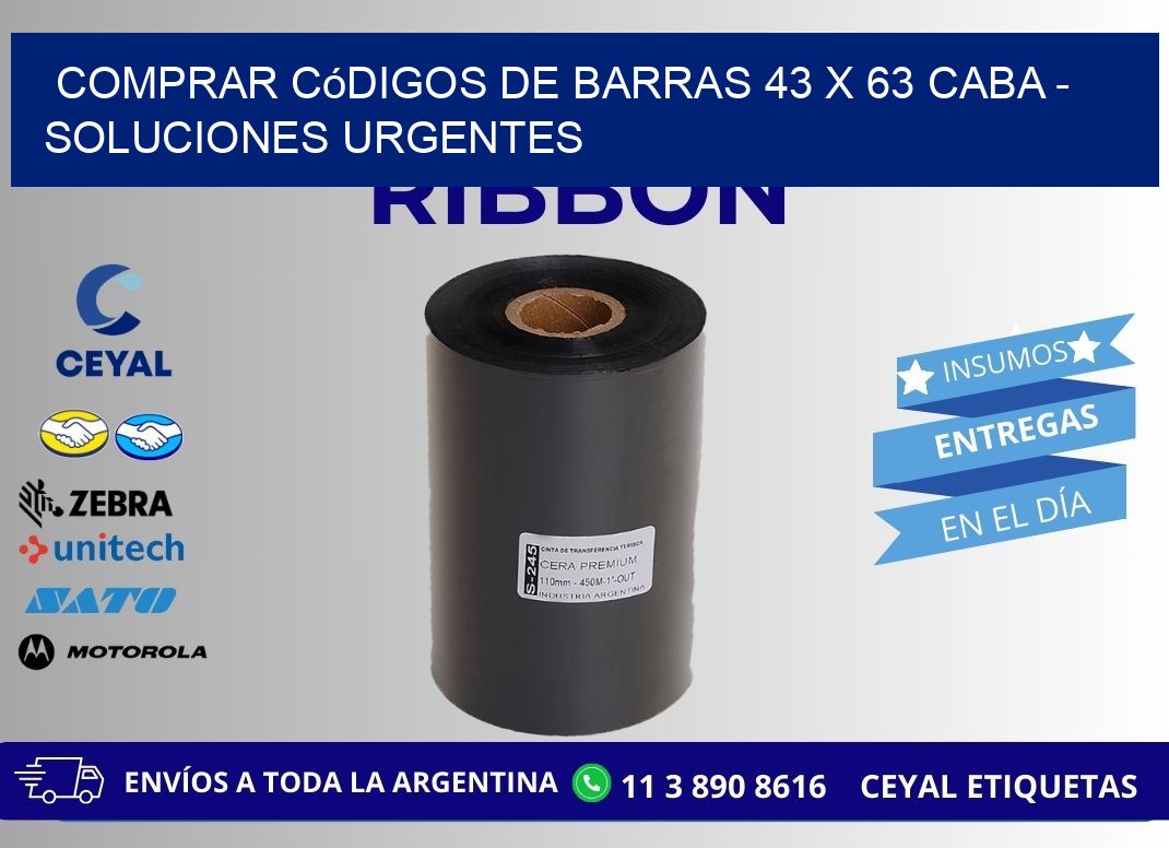 Comprar códigos de barras 43 x 63 CABA - soluciones urgentes