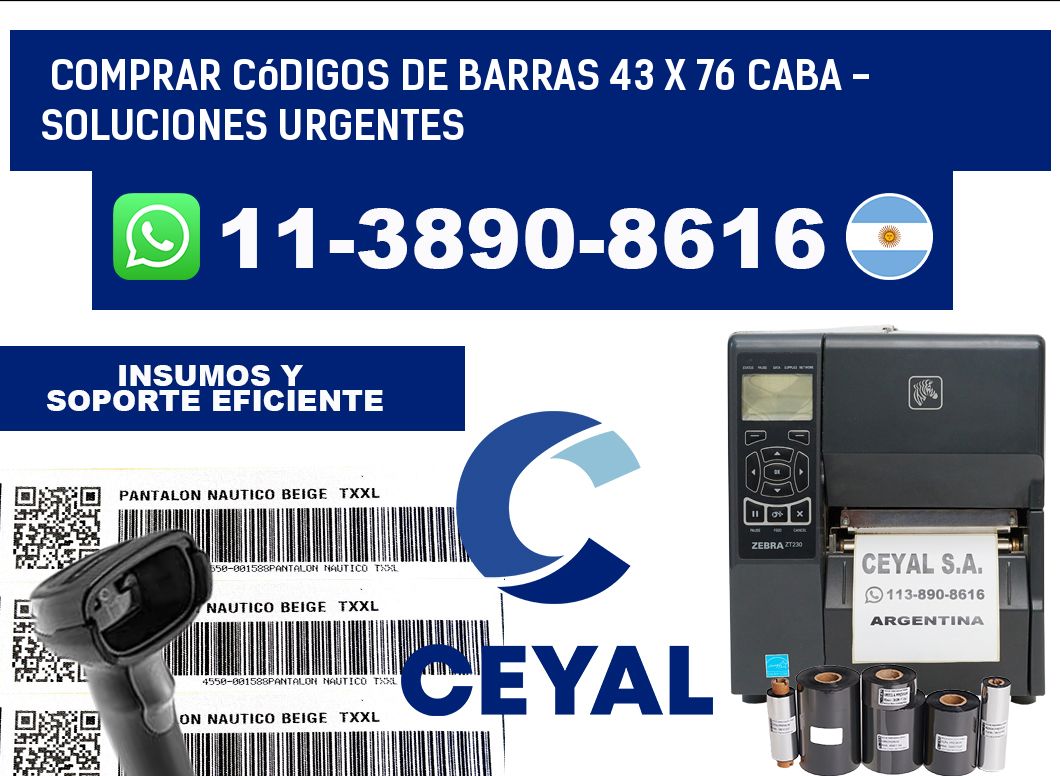 Comprar códigos de barras 43 x 76 CABA - soluciones urgentes