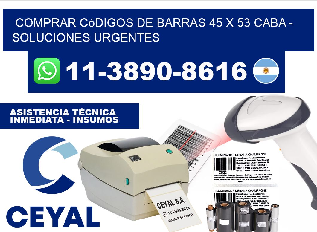 Comprar códigos de barras 45 x 53 CABA - soluciones urgentes