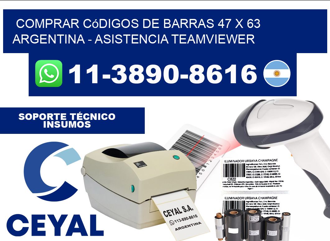 Comprar códigos de barras 47 x 63 argentina - asistencia teamviewer