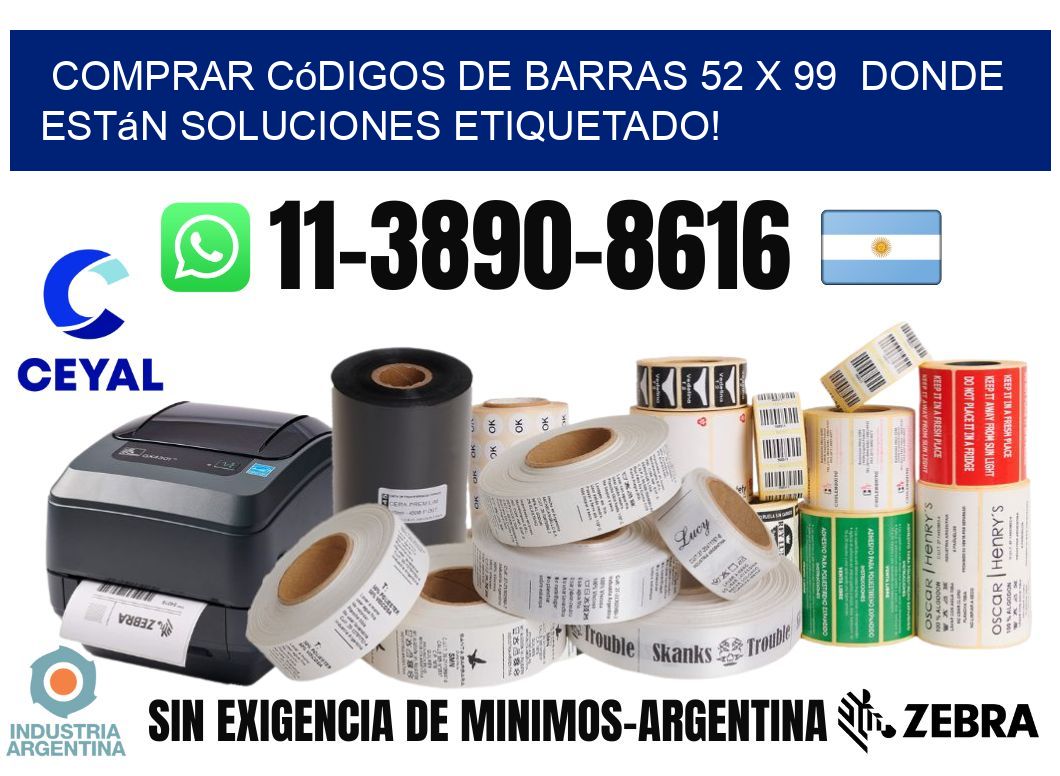 Comprar códigos de barras 52 x 99  donde están soluciones etiquetado!