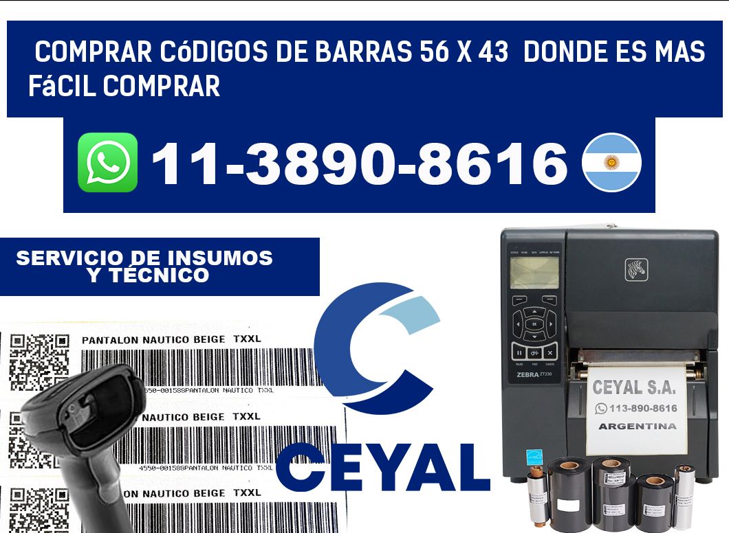 Comprar códigos de barras 56 x 43  Donde es mas fácil comprar