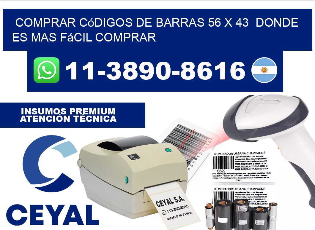 Comprar códigos de barras 56 x 43  Donde es mas fácil comprar