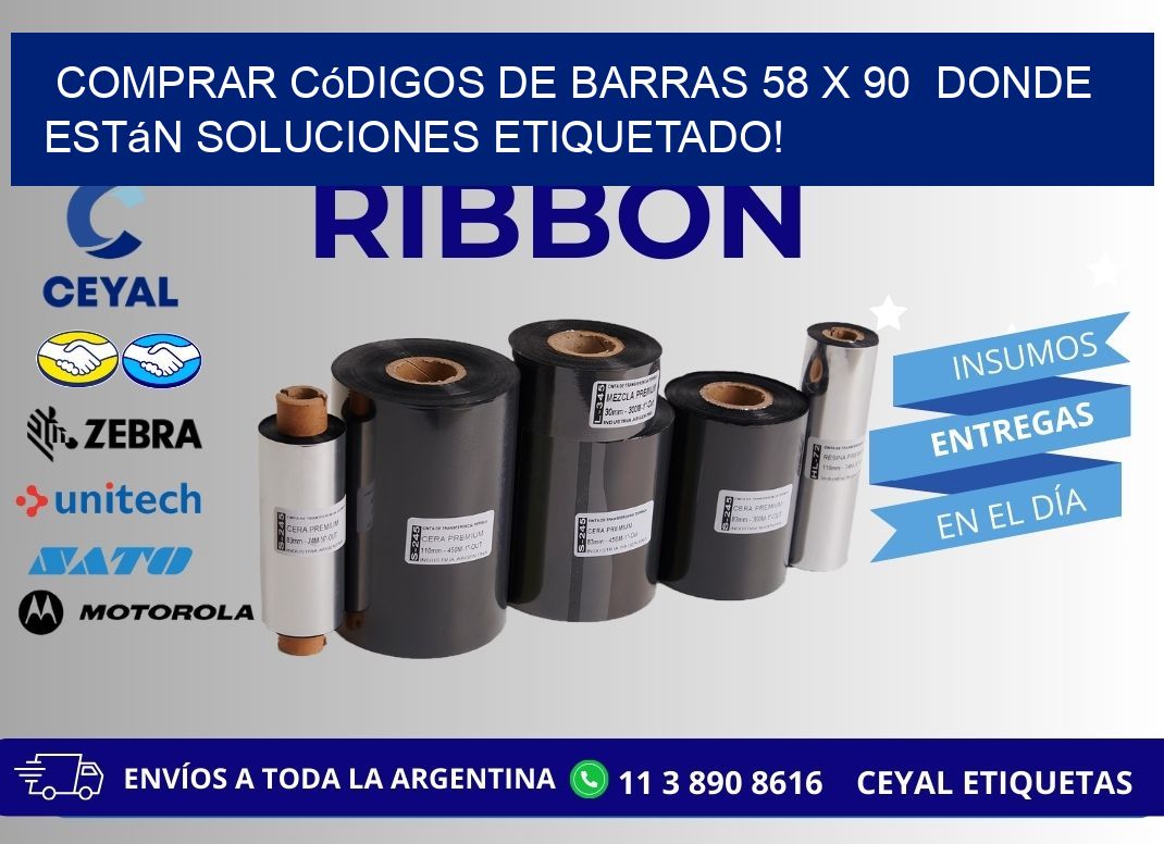 Comprar códigos de barras 58 x 90  donde están soluciones etiquetado!