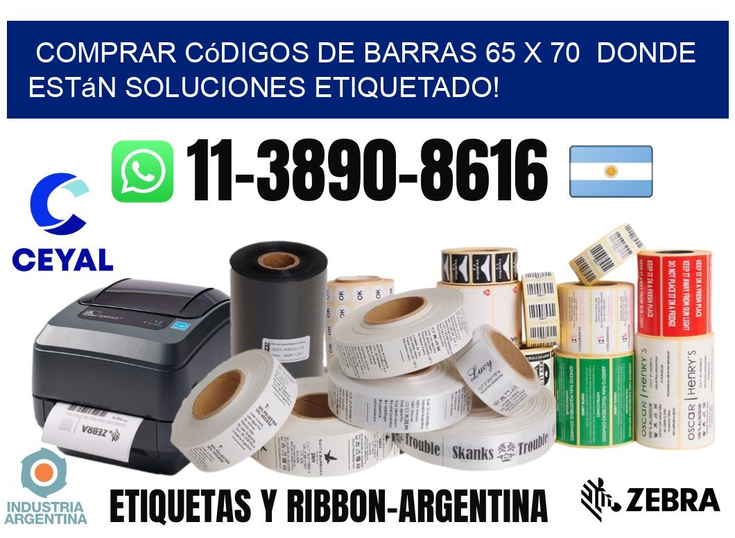 Comprar códigos de barras 65 x 70  donde están soluciones etiquetado!