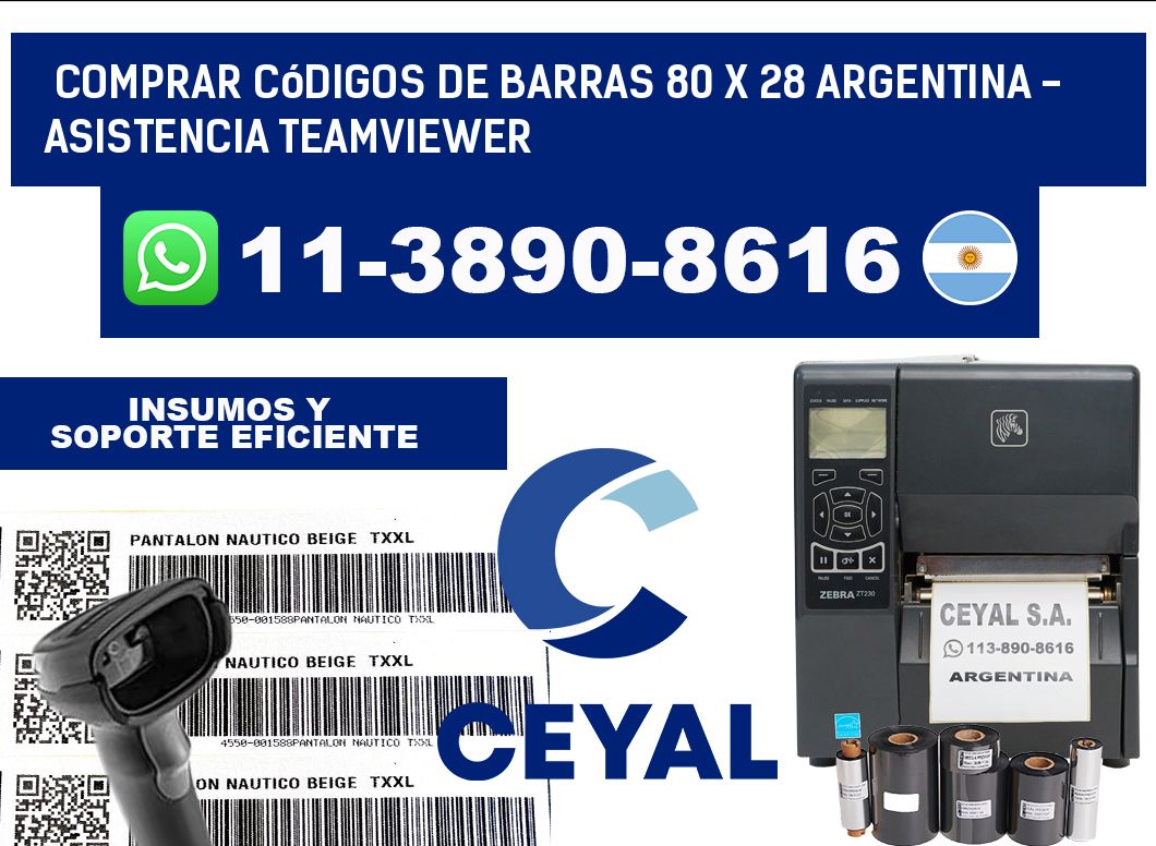 Comprar códigos de barras 80 x 28 argentina - asistencia teamviewer