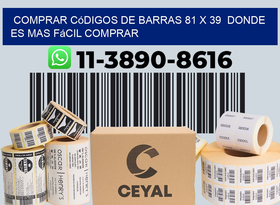 Comprar códigos de barras 81 x 39  Donde es mas fácil comprar