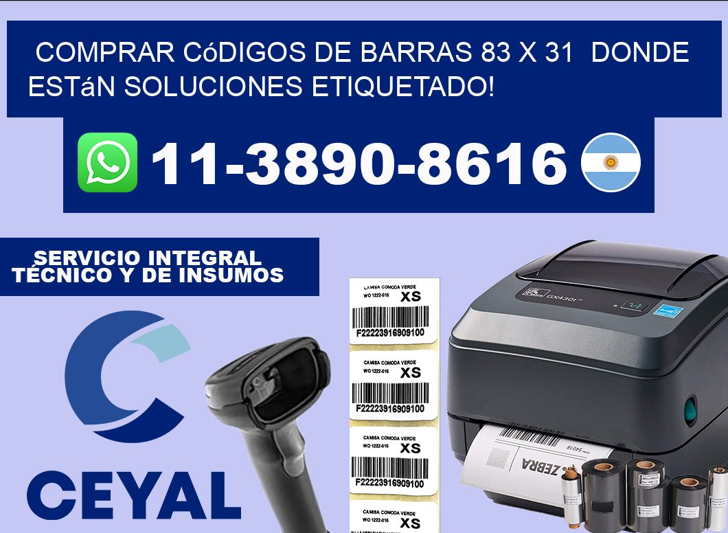 Comprar códigos de barras 83 x 31  donde están soluciones etiquetado!