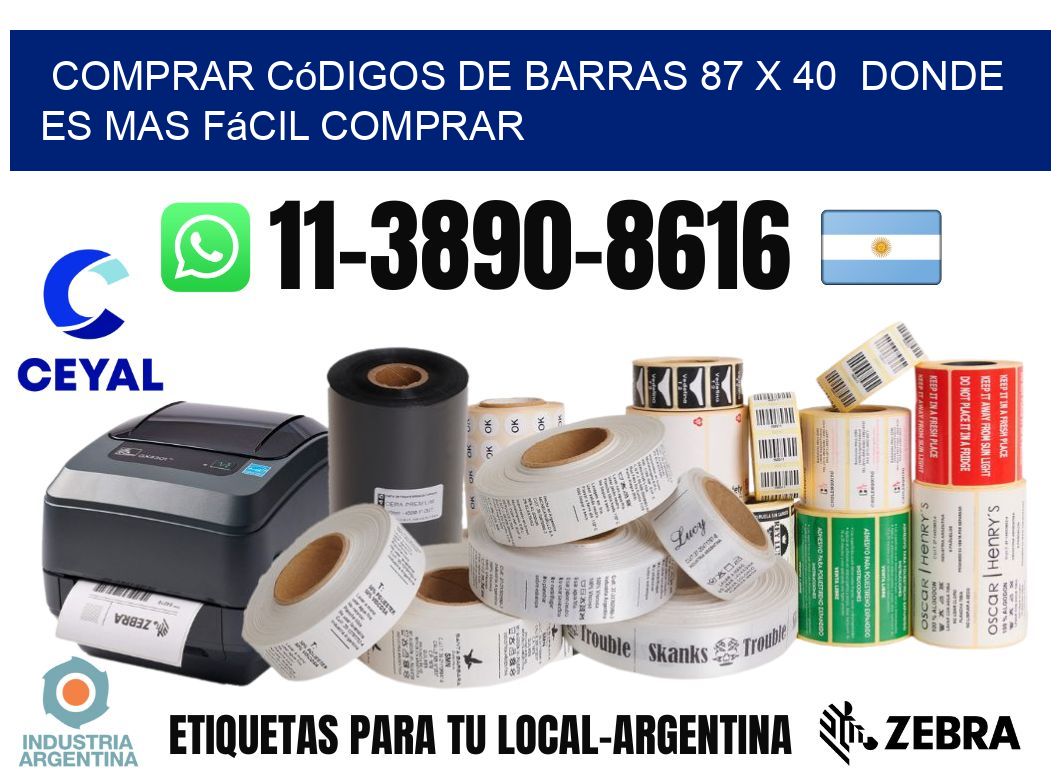 Comprar códigos de barras 87 x 40  Donde es mas fácil comprar