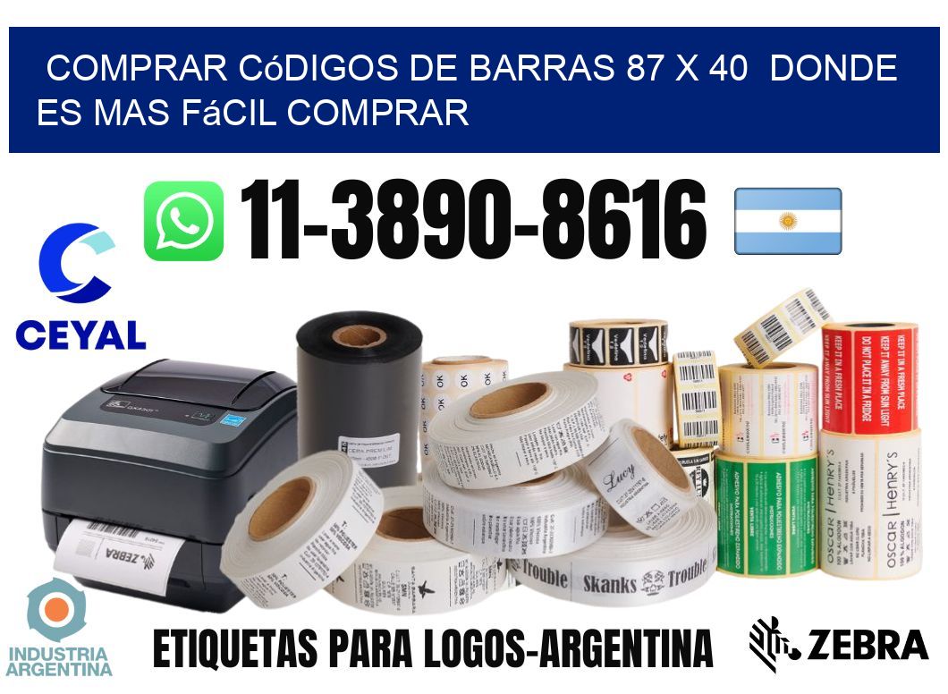 Comprar códigos de barras 87 x 40  Donde es mas fácil comprar