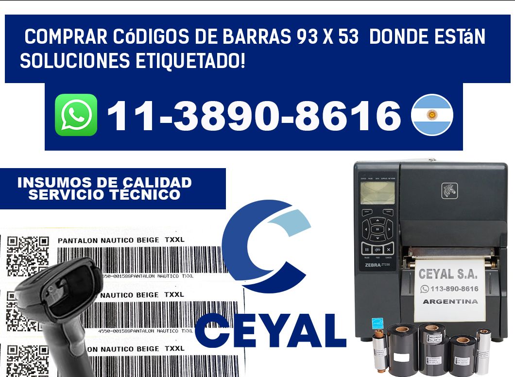 Comprar códigos de barras 93 x 53  donde están soluciones etiquetado!