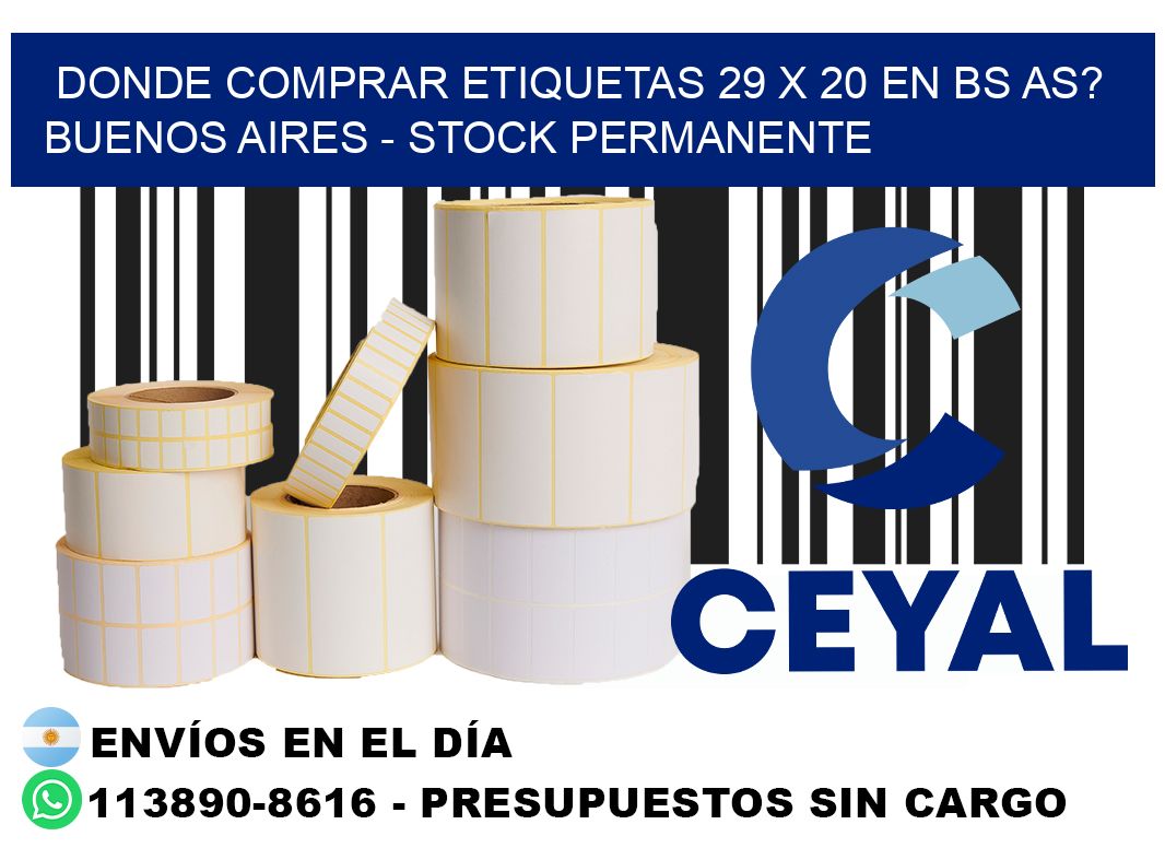 Donde Comprar etiquetas 29 x 20 en BS AS? Buenos Aires - Stock permanente