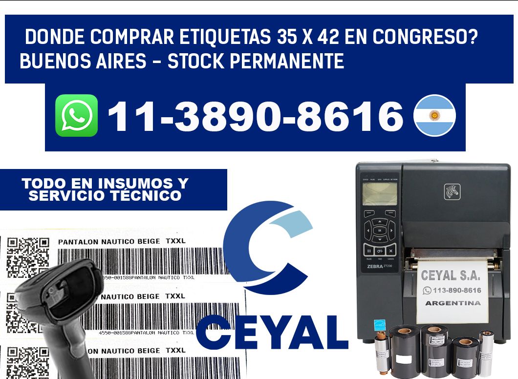 Donde Comprar etiquetas 35 x 42 en CONGRESO? Buenos Aires - Stock permanente