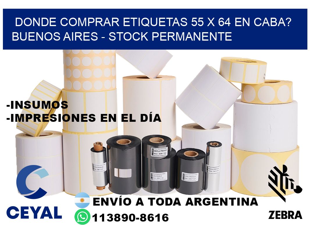 Donde Comprar etiquetas 55 x 64 en CABA? Buenos Aires - Stock permanente