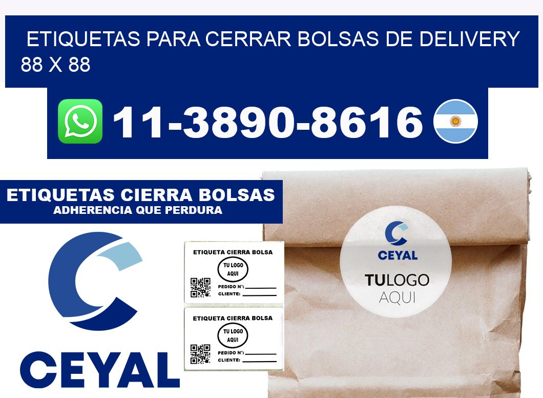 ETIQUETAS PARA CERRAR BOLSAS DE DELIVERY  88 x 88