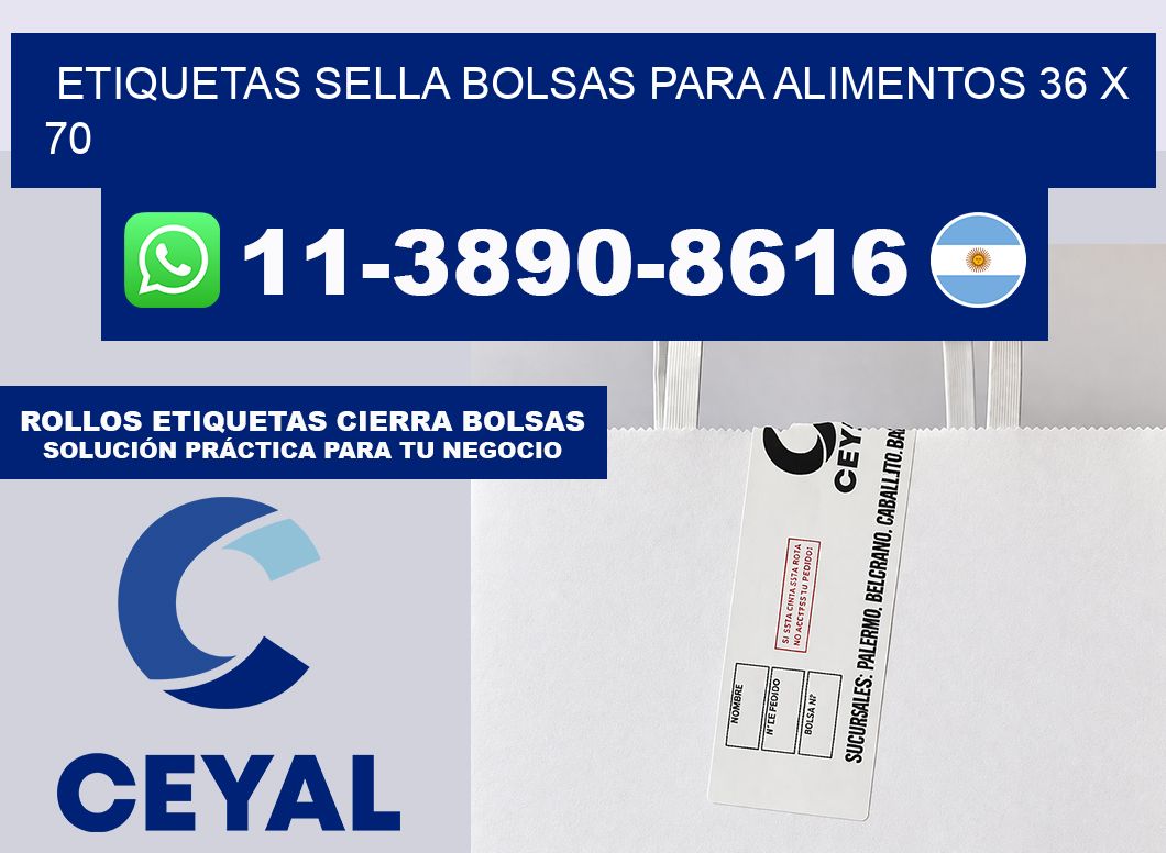 ETIQUETAS SELLA BOLSAS PARA ALIMENTOS 36 x 70