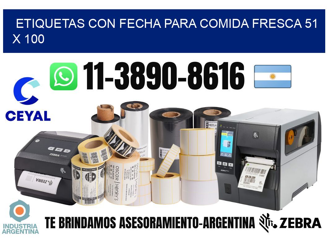 Etiquetas con fecha para comida fresca 51 x 100