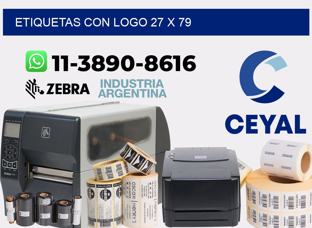 Etiquetas con logo 27 x 79