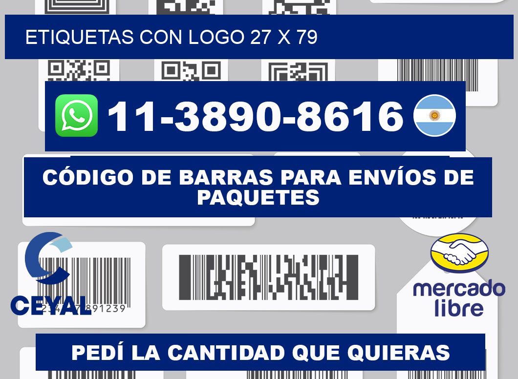 Etiquetas con logo 27 x 79