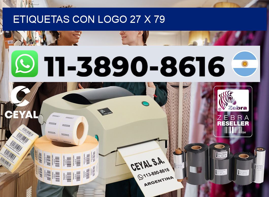 Etiquetas con logo 27 x 79