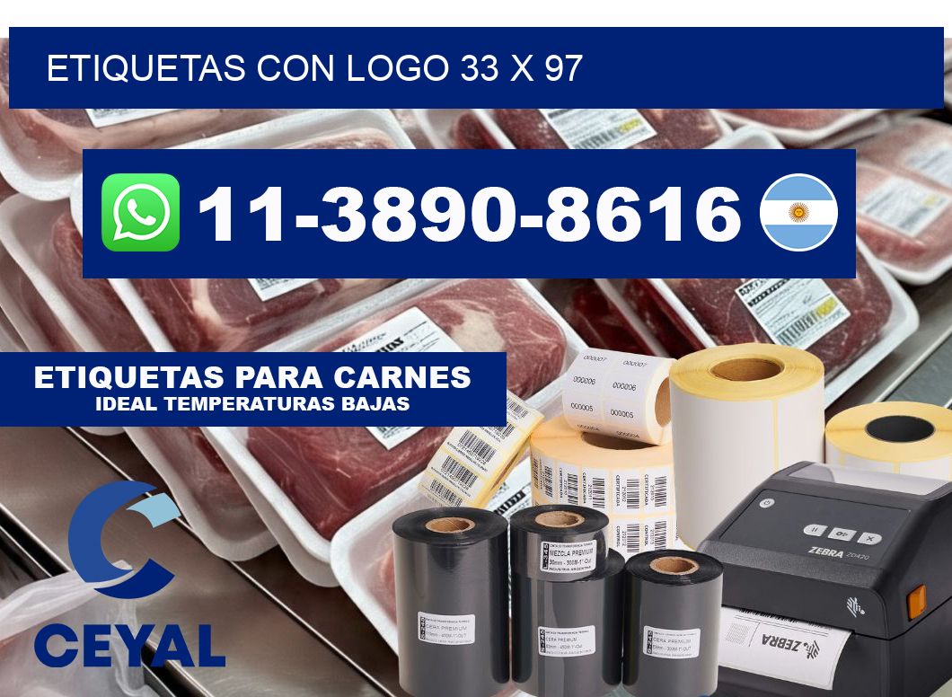 Etiquetas con logo 33 x 97