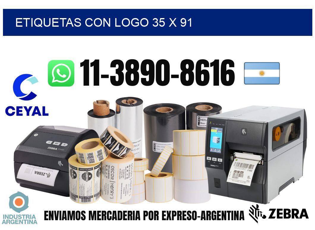 Etiquetas con logo 35 x 91