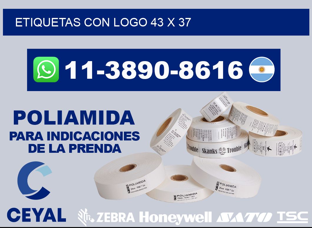 Etiquetas con logo 43 x 37