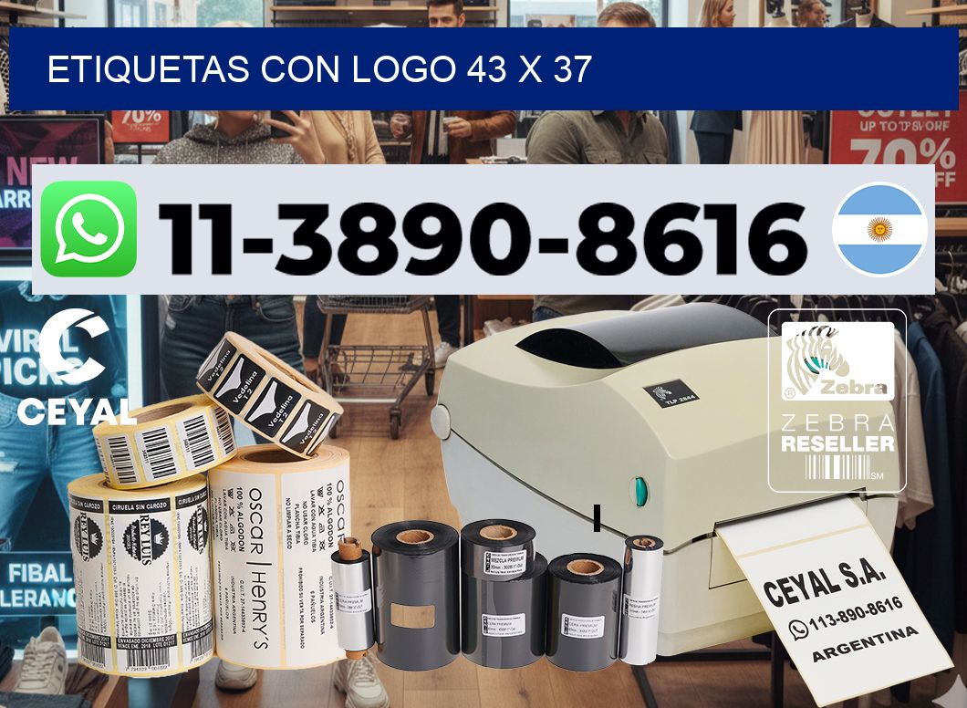 Etiquetas con logo 43 x 37