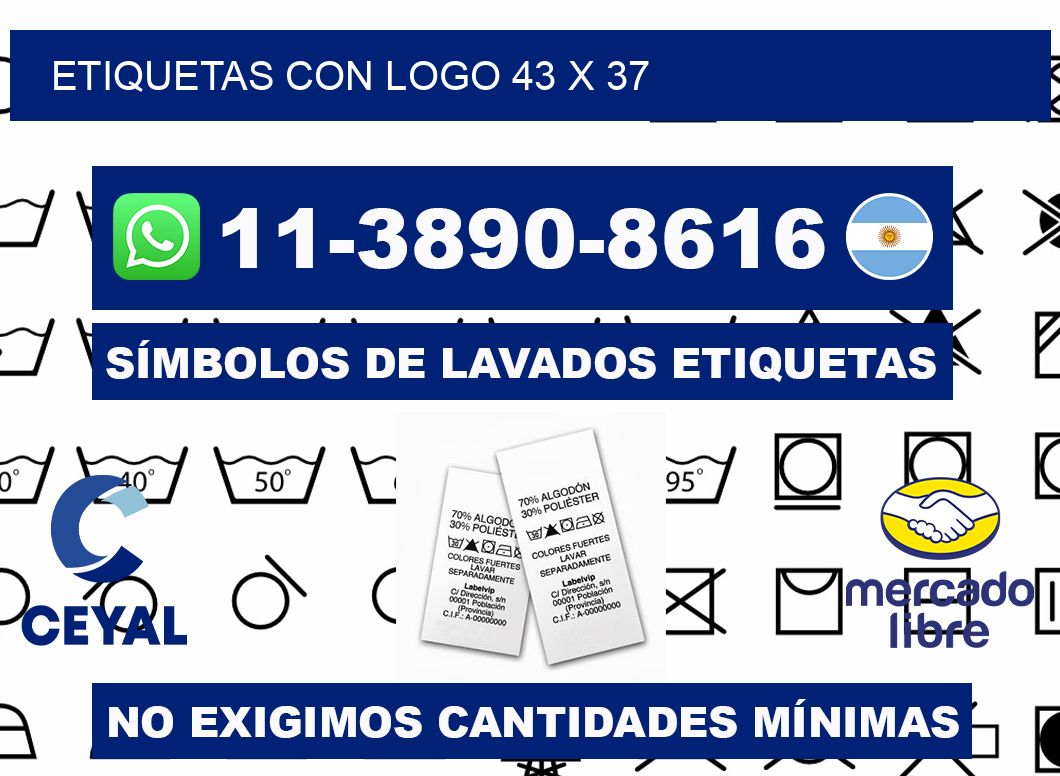 Etiquetas con logo 43 x 37