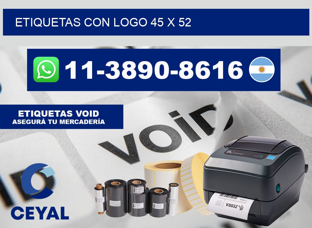Etiquetas con logo 45 x 52