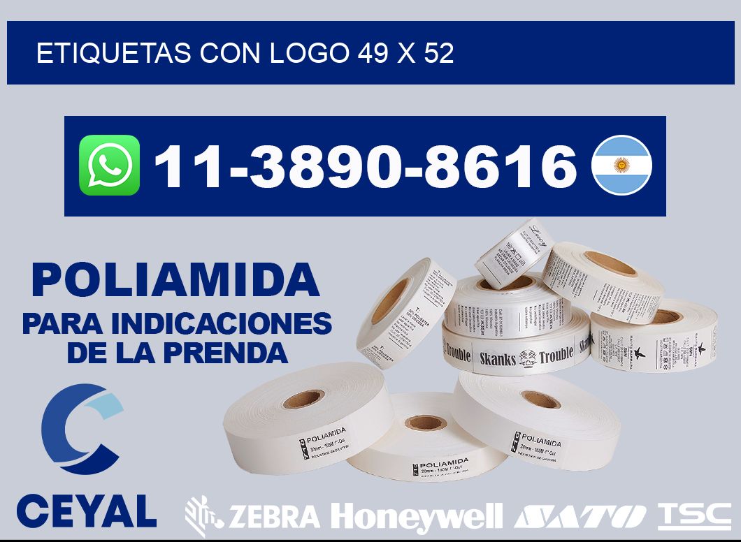 Etiquetas con logo 49 x 52