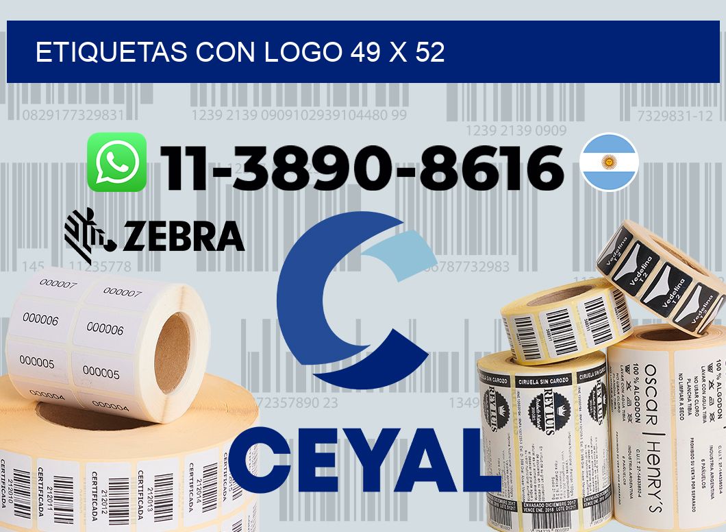 Etiquetas con logo 49 x 52