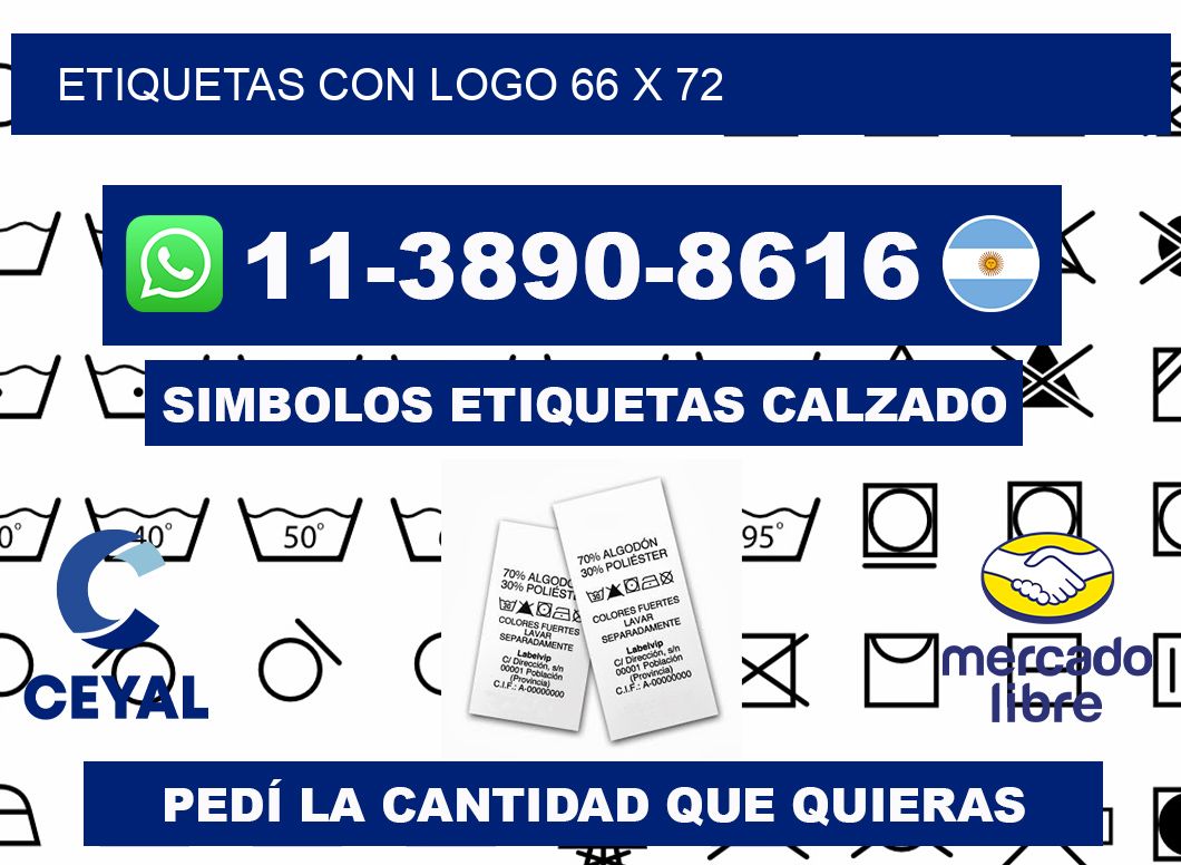 Etiquetas con logo 66 x 72