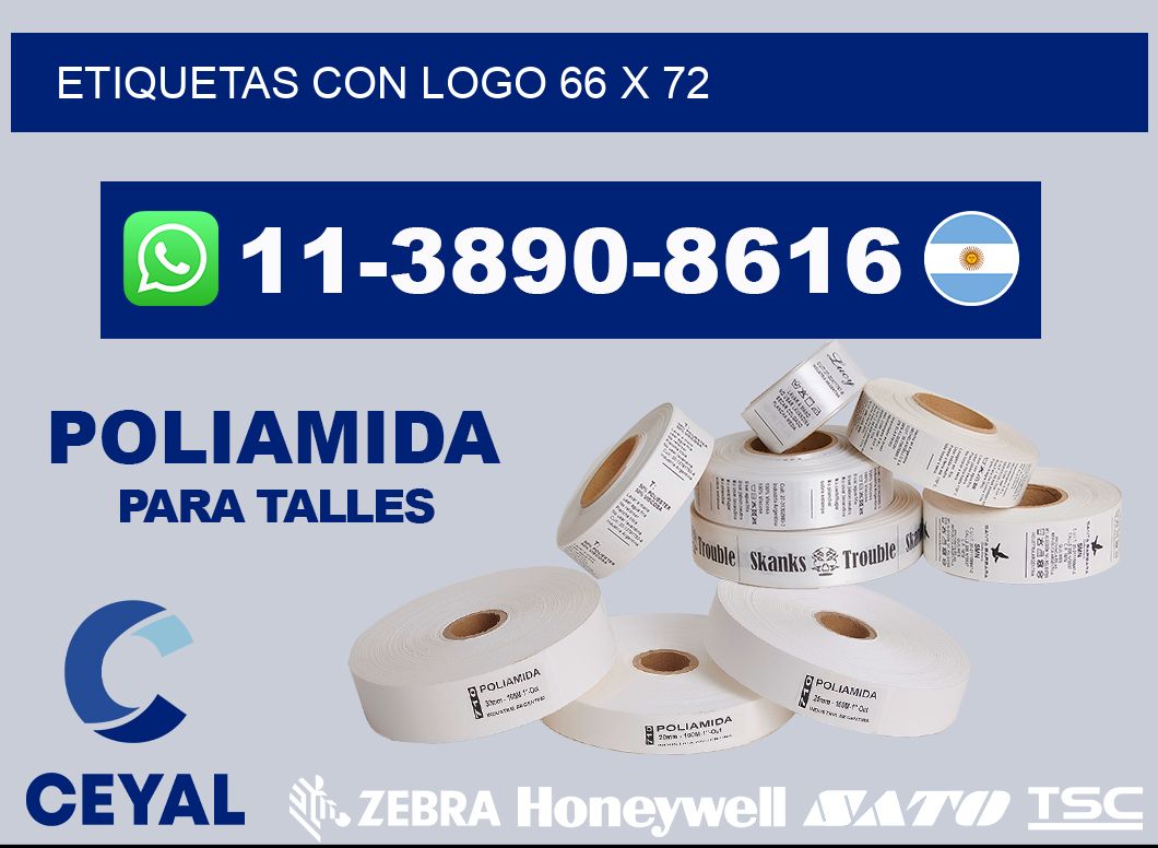 Etiquetas con logo 66 x 72