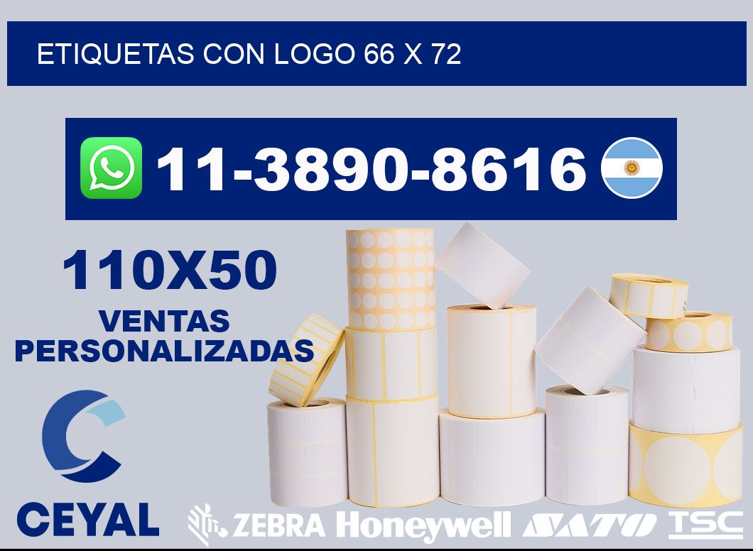 Etiquetas con logo 66 x 72